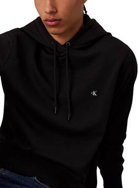 Sudadera Calvin Klein Jeans básica con capucha negro para hombre