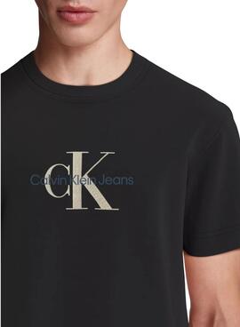 Camiseta Calvin Klein Jeans Monologo negro para hombre