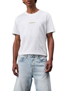 Camiseta Calvin Klein Jeans Monologo blanco para hombre