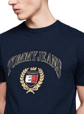 Camiseta Tommy Hilfiger Gold Crest azul marino para hombre