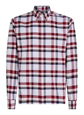 Camisa Tommy Hilfiger Heritage blanco y rojo para hombre