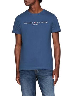 Camiseta Tommy Hilfiger básica azul para hombre