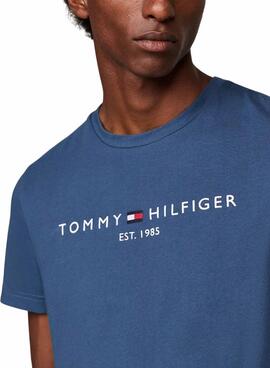 Camiseta Tommy Hilfiger básica azul para hombre