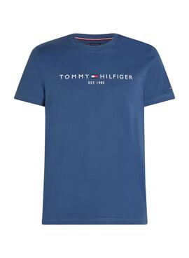 Camiseta Tommy Hilfiger básica azul para hombre