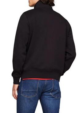 Sudadera Tommy Hilfiger Mockneck negro para hombre