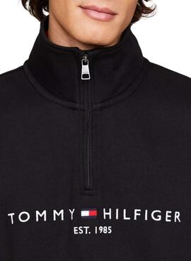 Sudadera Tommy Hilfiger Mockneck negro para hombre