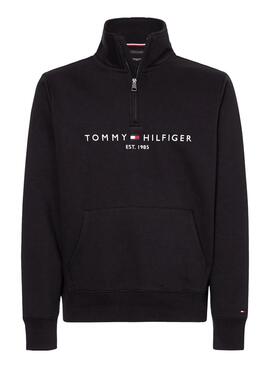 Sudadera Tommy Hilfiger Mockneck negro para hombre