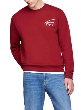 Sudadera Tommy Jeans Entry rojo para hombre