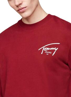 Sudadera Tommy Jeans Entry rojo para hombre