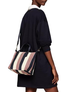 Bolso Tommy Hilfiger Poppy rayas para mujer