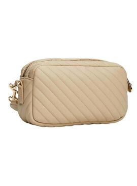 Bolso Tommy Hilfiger Quilted Camera beige para mujer