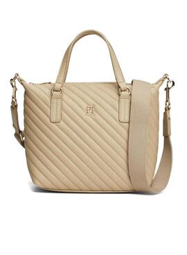 Bolso Tommy Hilfiger Poppy acolchado beige para mujer