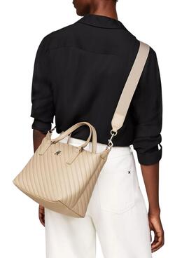 Bolso Tommy Hilfiger Poppy acolchado beige para mujer