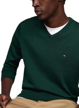 Jersey Tommy Hilfiger Essential verde para hombre