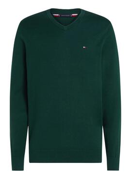 Jersey Tommy Hilfiger Essential verde para hombre