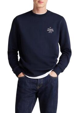 Sudadera Tommy Hilfiger Stack azul marino para hombre