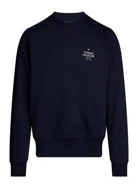 Sudadera Tommy Hilfiger Stack azul marino para hombre