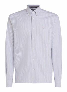 Camisa Tommy Hilfiger Oxford rayas azul y blanco para hombre