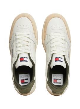 Zapatillas Tommy Jeans Greenwich verde y blanco para hombre