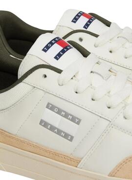 Zapatillas Tommy Jeans Greenwich verde y blanco para hombre