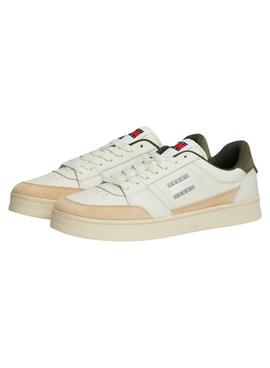 Zapatillas Tommy Jeans Greenwich verde y blanco para hombre