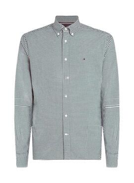 Camisa Tommy Hilfiger Gingham verde y blanco para hombre