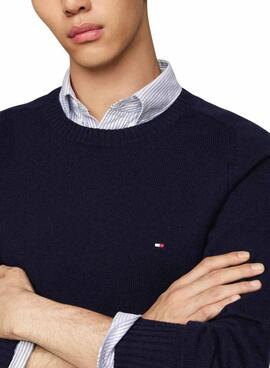 Jersey Tommy Hilfiger Lambswool marino para hombre