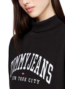 Vestido Tommy Jeans Varsity negro para mujer