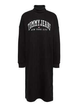 Vestido Tommy Jeans Varsity negro para mujer