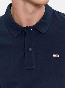 Polo Tommy Jeans Placket azul marino para hombre