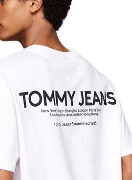 Camiseta Tommy Jeans Linear blanco para hombre