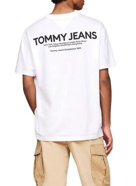 Camiseta Tommy Jeans Linear blanco para hombre