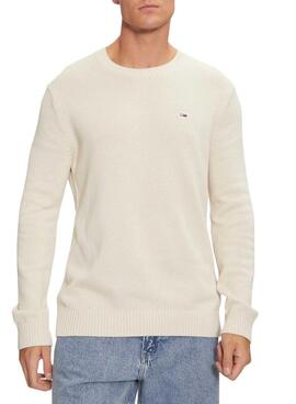 Jersey Tommy Jeans Essentials beige para hombre