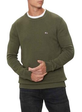 Jersey Tommy Jeans C neck verde para hombre