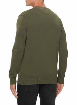 Jersey Tommy Jeans C neck verde para hombre