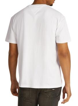 Camiseta Tommy Jeans Gold linear blanco para hombre