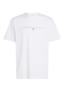 Camiseta Tommy Jeans Gold linear blanco para hombre