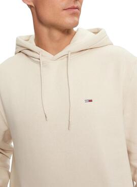 Sudadera Tommy Jeans Hoodie beige para hombre