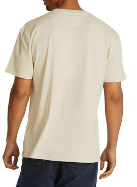 Camsieta Tommy Jeans Gold Linear beige para hombre