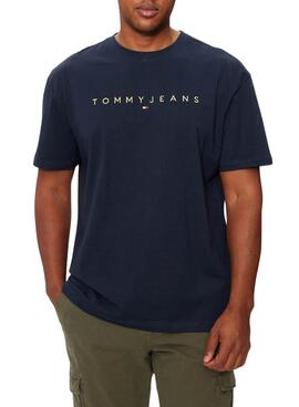 Camiseta Tommy Jeans Gold Linear azul marino para hombre