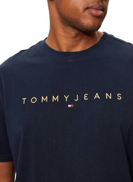 Camiseta Tommy Jeans Gold Linear azul marino para hombre