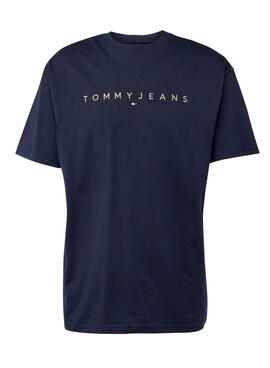 Camiseta Tommy Jeans Gold Linear azul marino para hombre