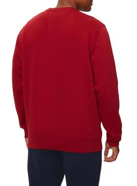 Sudadera Tommy Jeans básica rojo para hombre