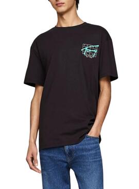 Camiseta Tommy Jeans Spray negro para hombre