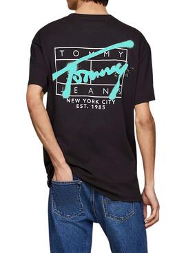 Camiseta Tommy Jeans Spray negro para hombre