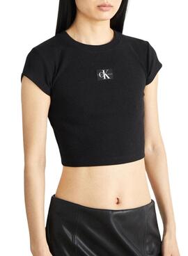 Camiseta Calvin Klein Jeans Slim negro para mujer