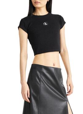 Camiseta Calvin Klein Jeans Slim negro para mujer