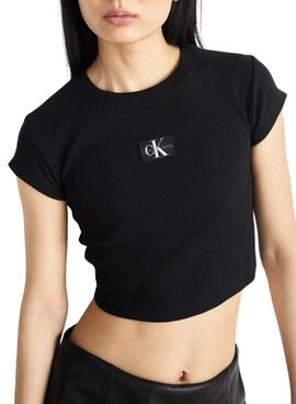 Camiseta Calvin Klein Jeans Slim negro para mujer