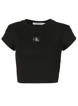 Camiseta Calvin Klein Jeans Slim negro para mujer