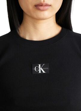 Camiseta Calvin Klein Jeans Slim negro para mujer